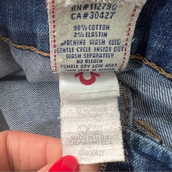 Vintage Y2K True Religion bootcut medium wash jeans retro 1990s rockstar hippie - Picture 9 of 15